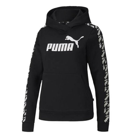 Women's PUMA Amplified Black Hoodie w/Kangaroo pocket Size XS NWT - Picture 1 of 13